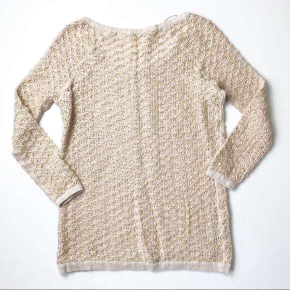 FREE PEOPLE Blush Gold Knit Sweater - Picture 4 of 6